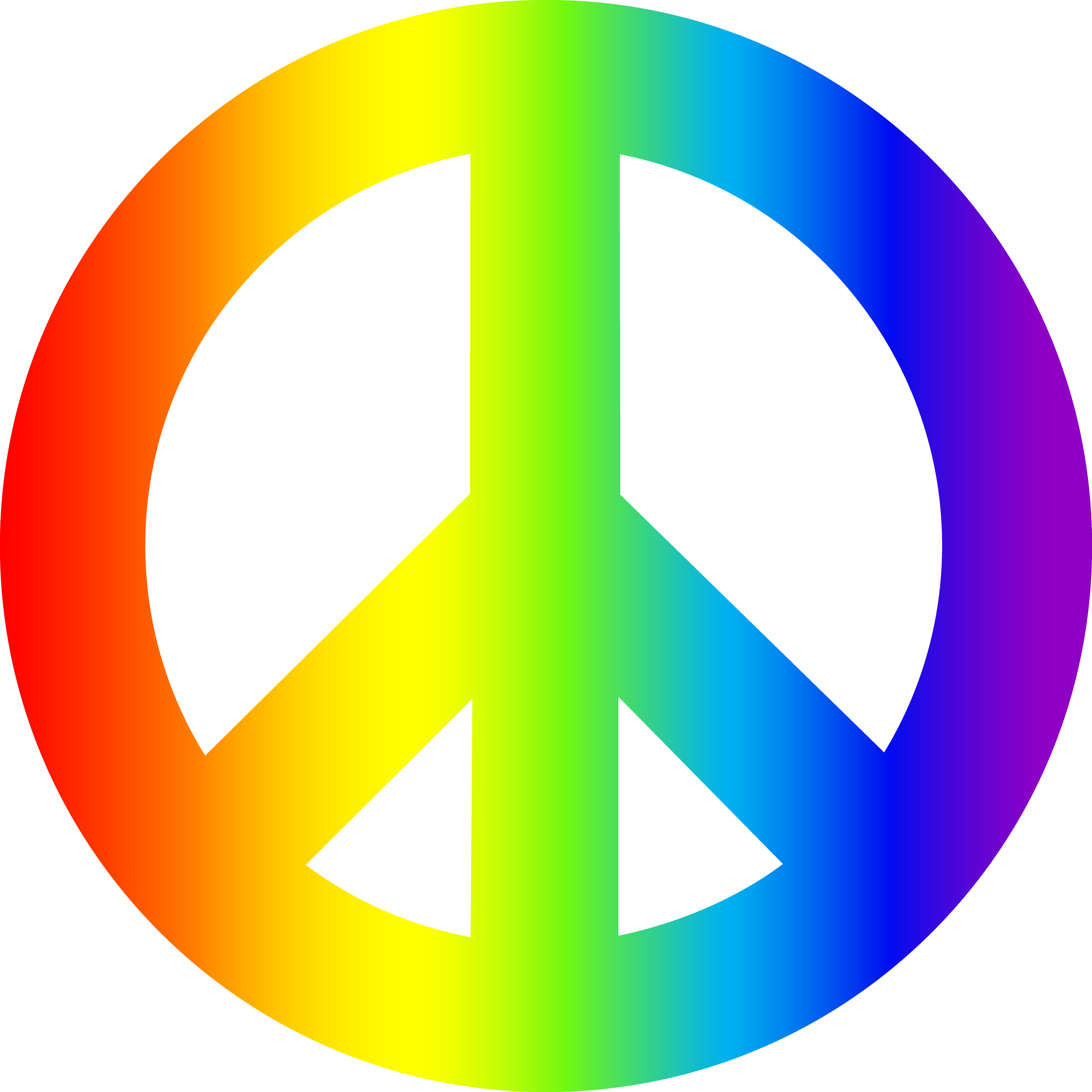 Rainbow Peace Sign - Free Clip Art
