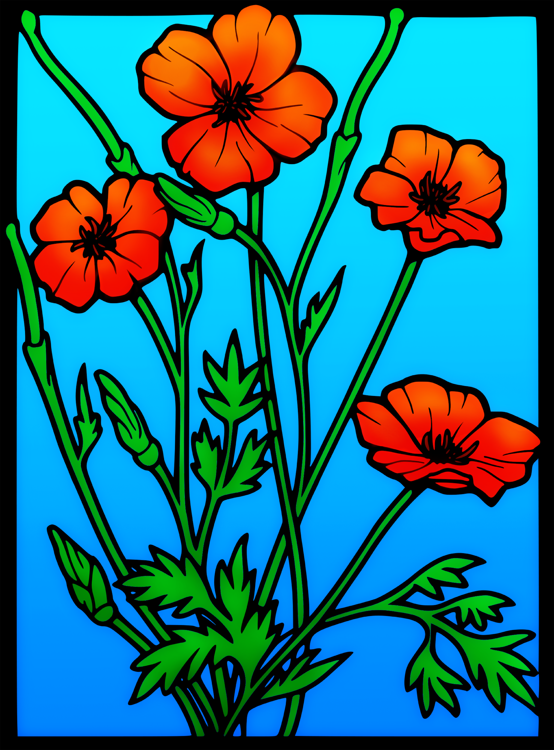 Red Poppies Public Domain Clipart Free Clip Art