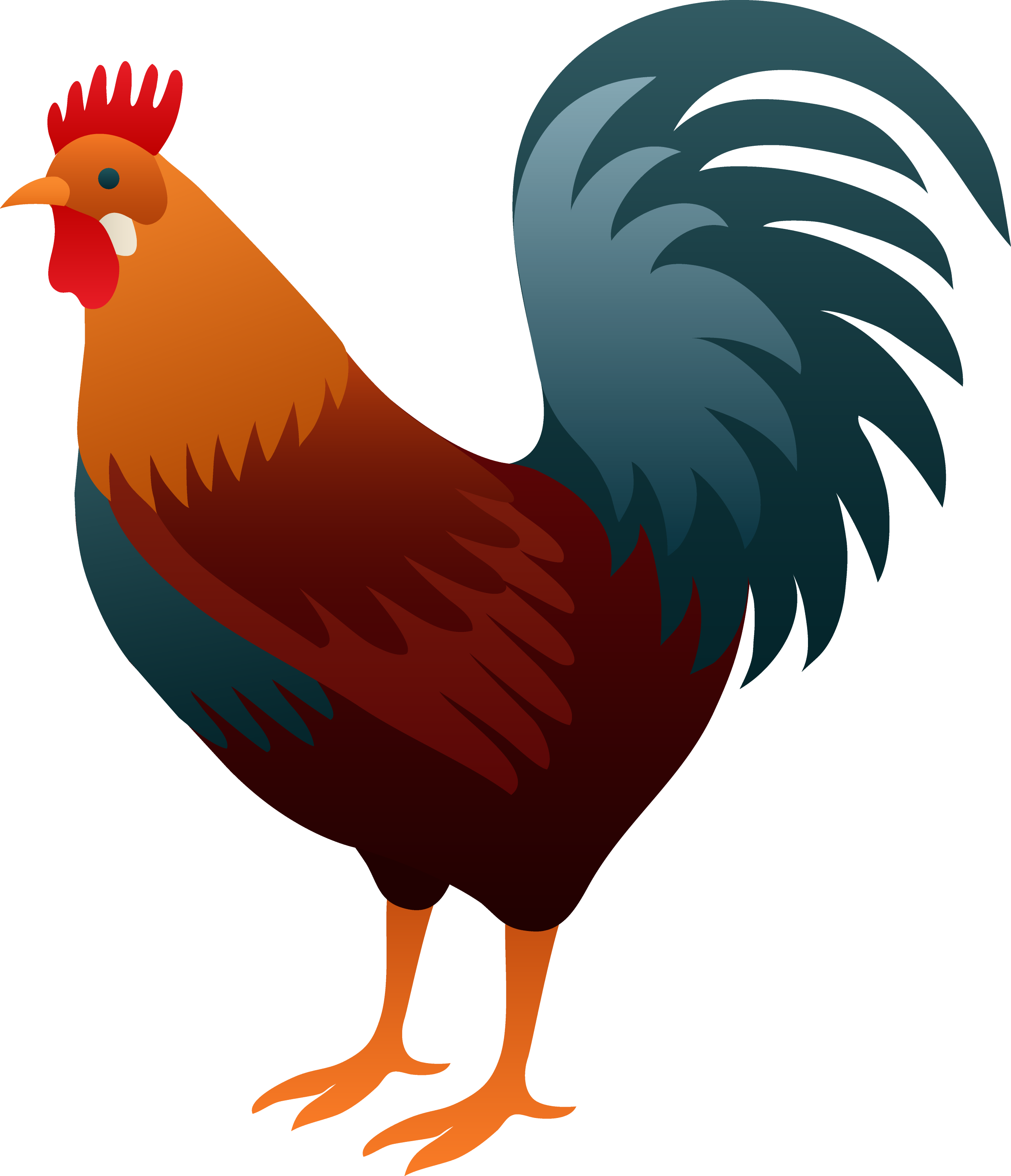 Colorful Rooster Design Free Clip Art
