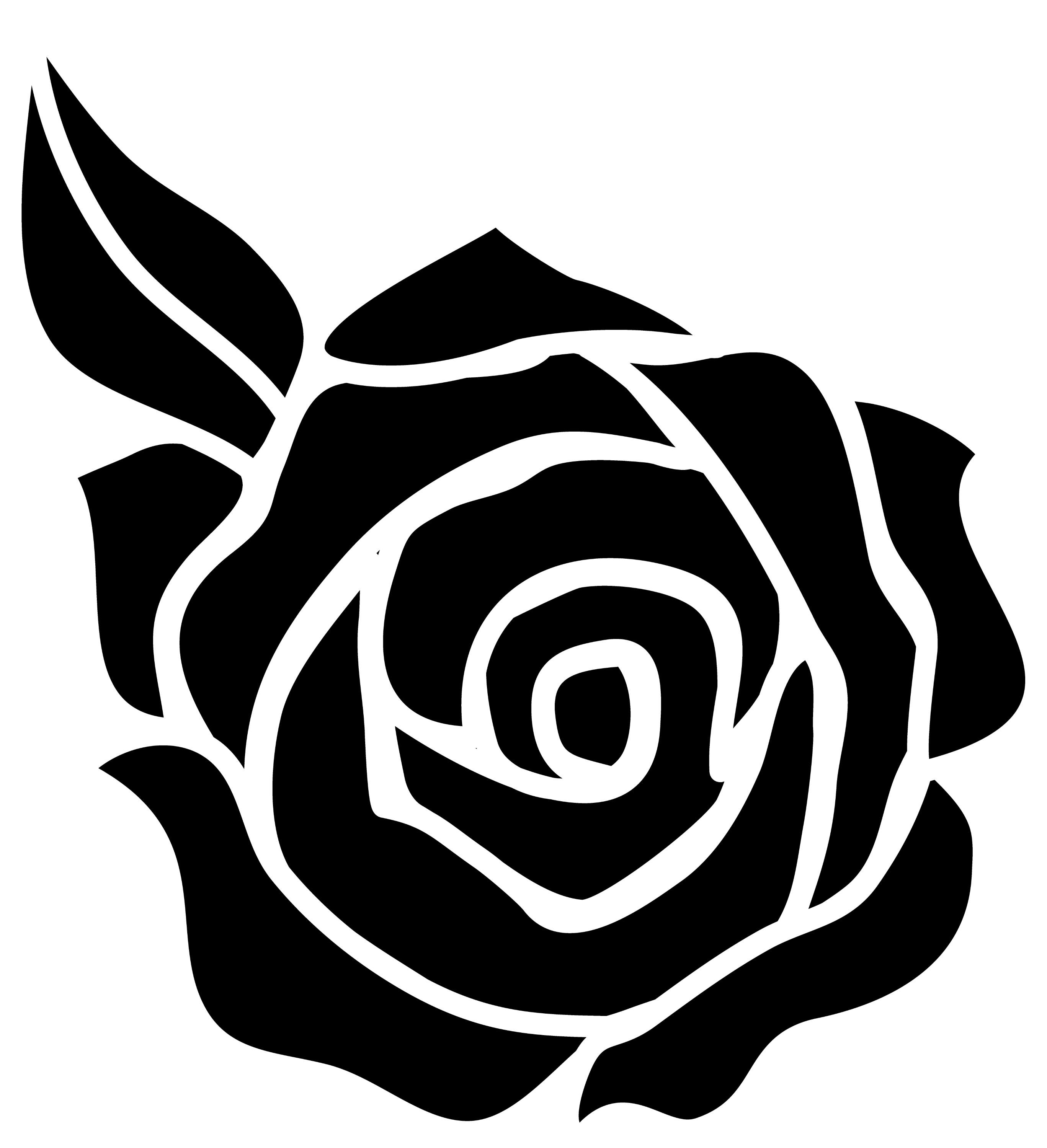 Download Black Rose Silhouette Design - Free Clip Art