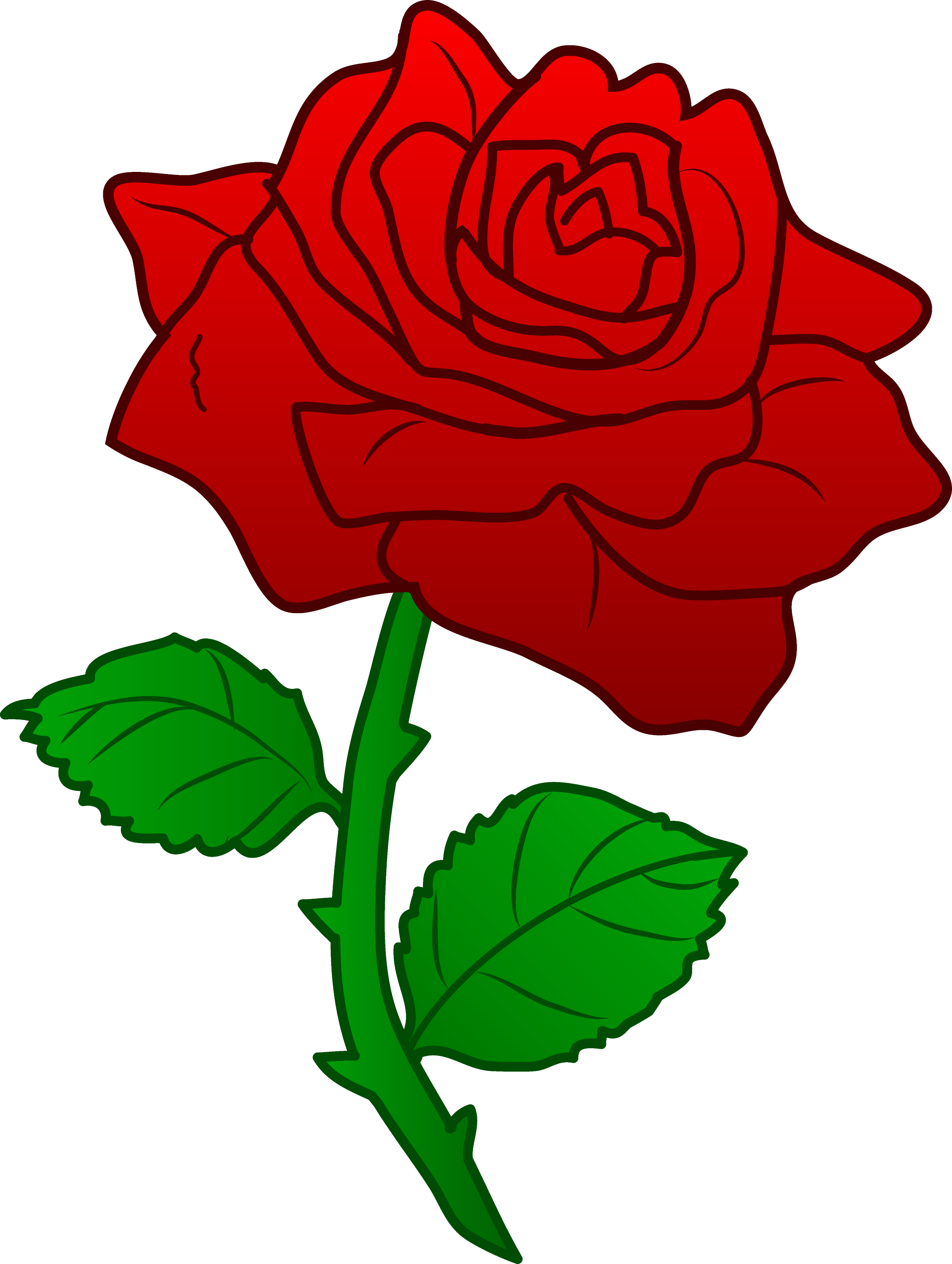 Beautiful Red Rose Free Clip Art 