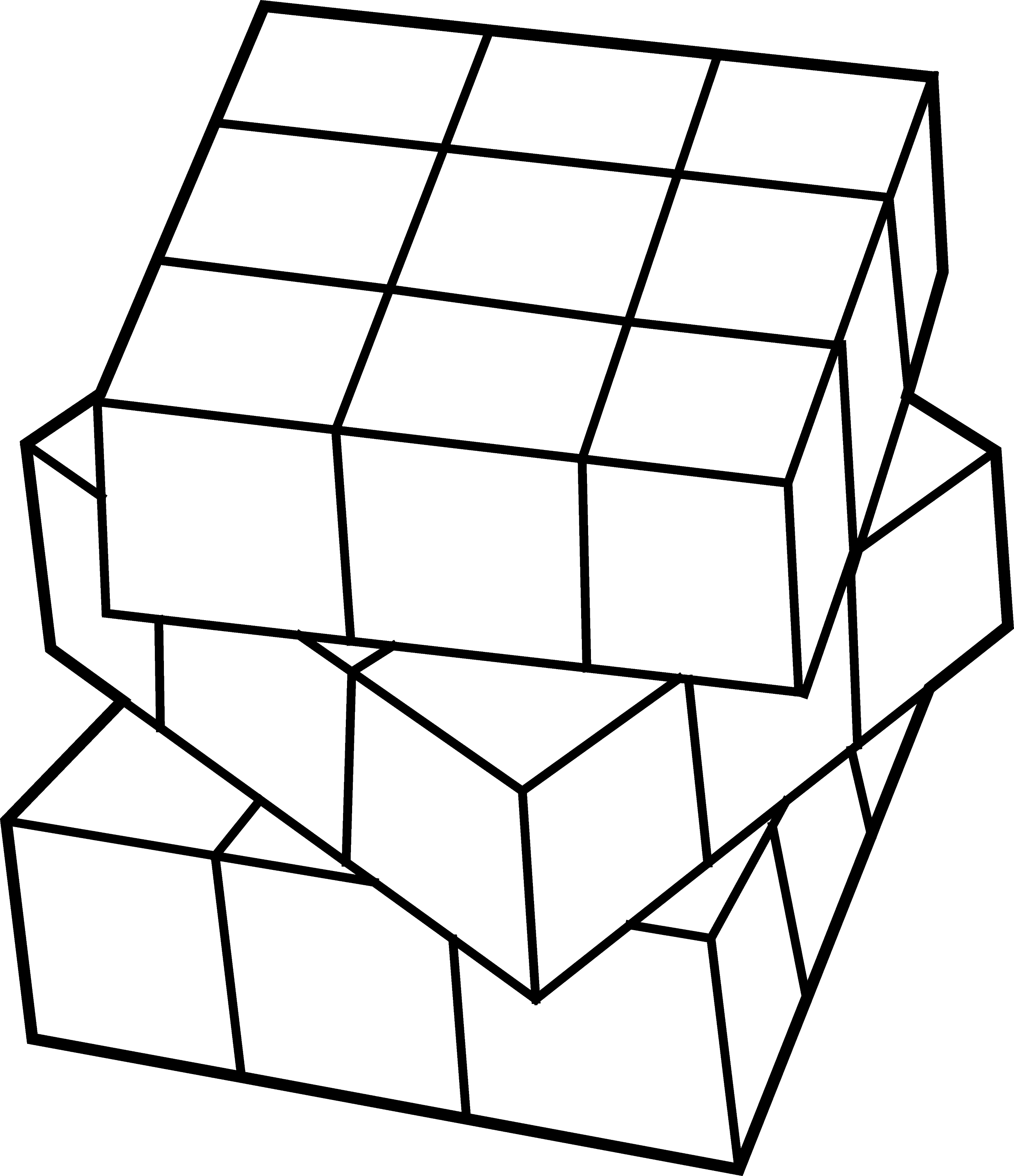 Rubiks Cube Line Art Free Clip Art