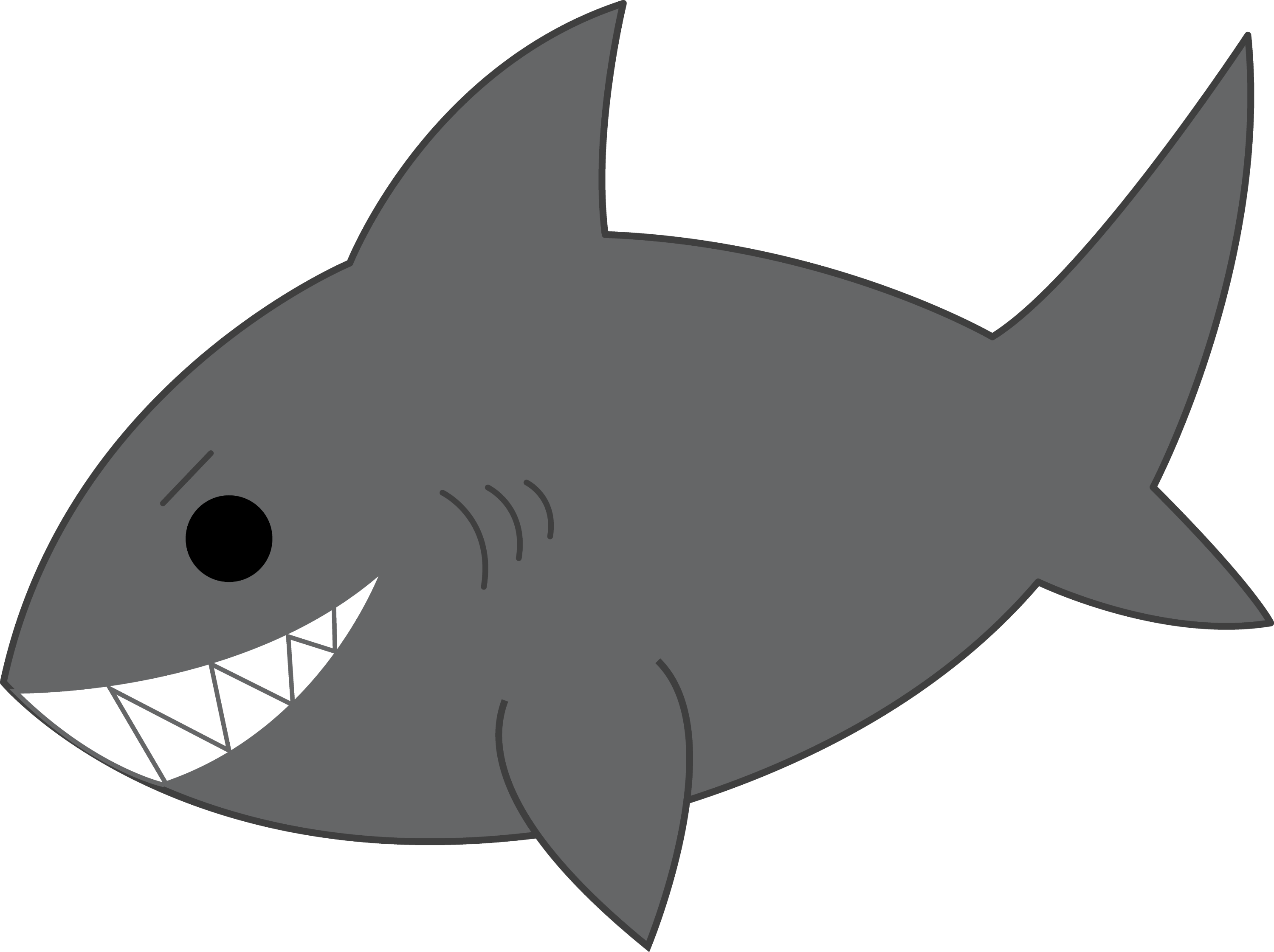 Download Mischievous Gray Shark - Free Clip Art