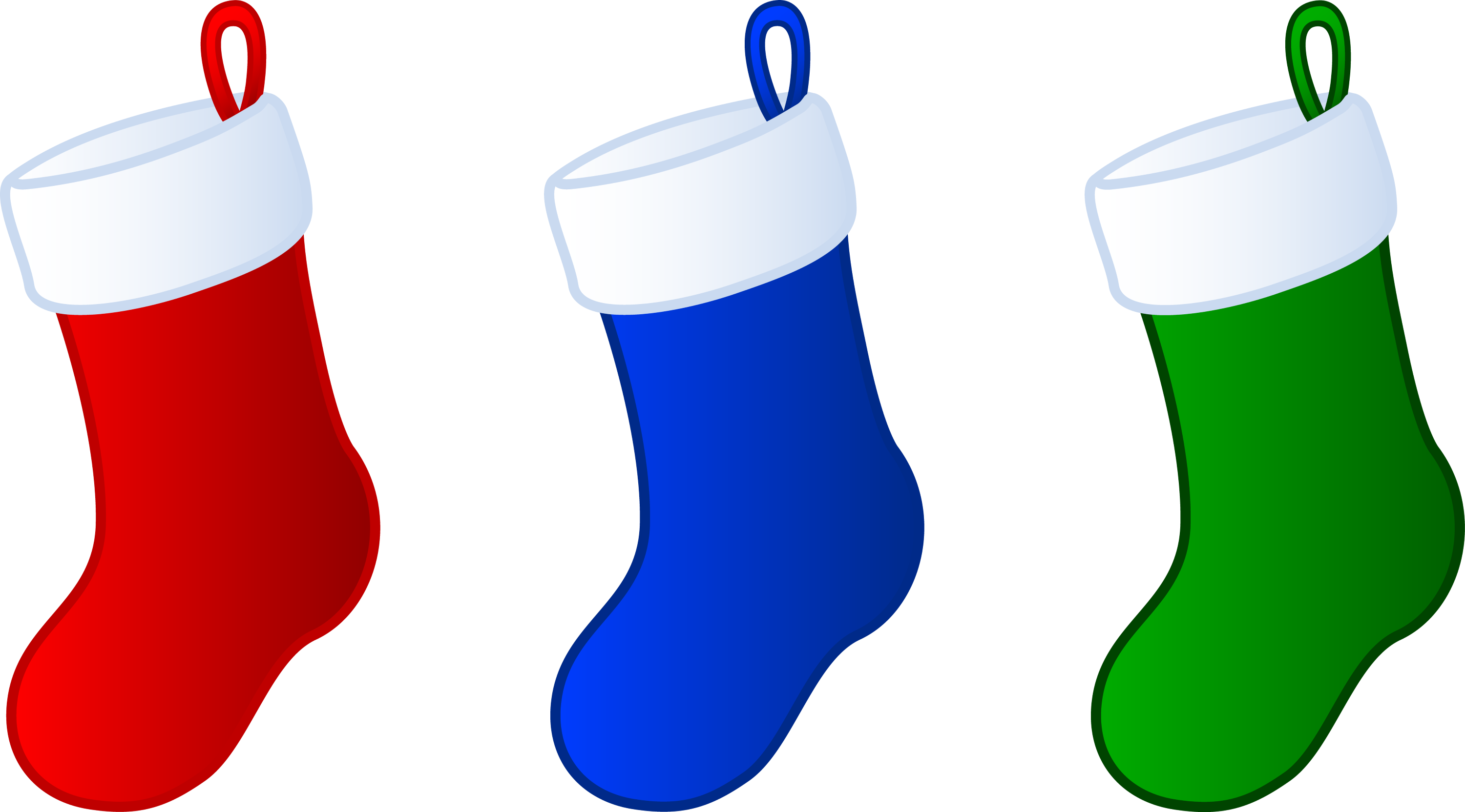 Three Simple Christmas Stockings - Free Clip Art