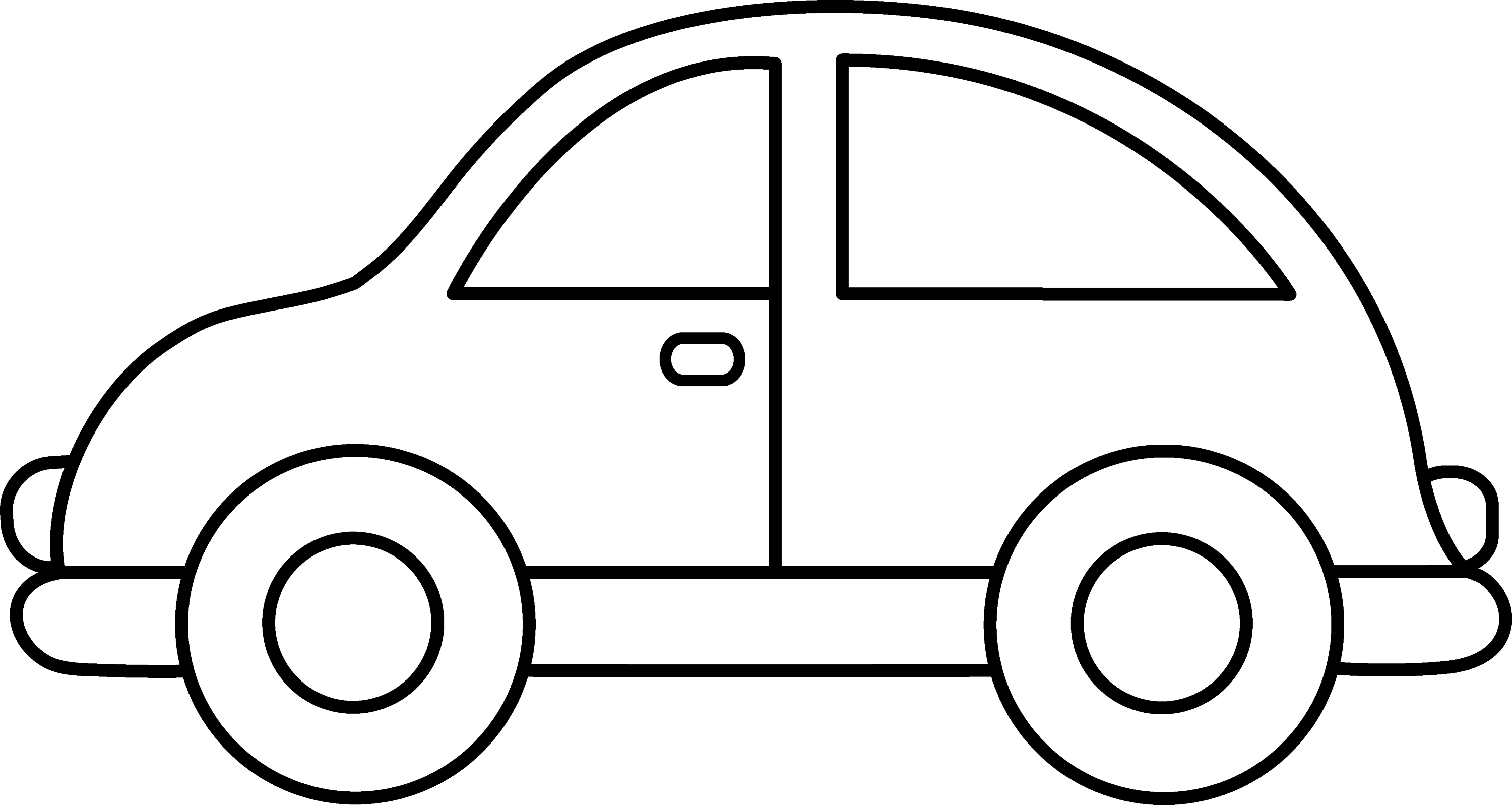 Cute Toy Car Coloring Page - Free Clip Art