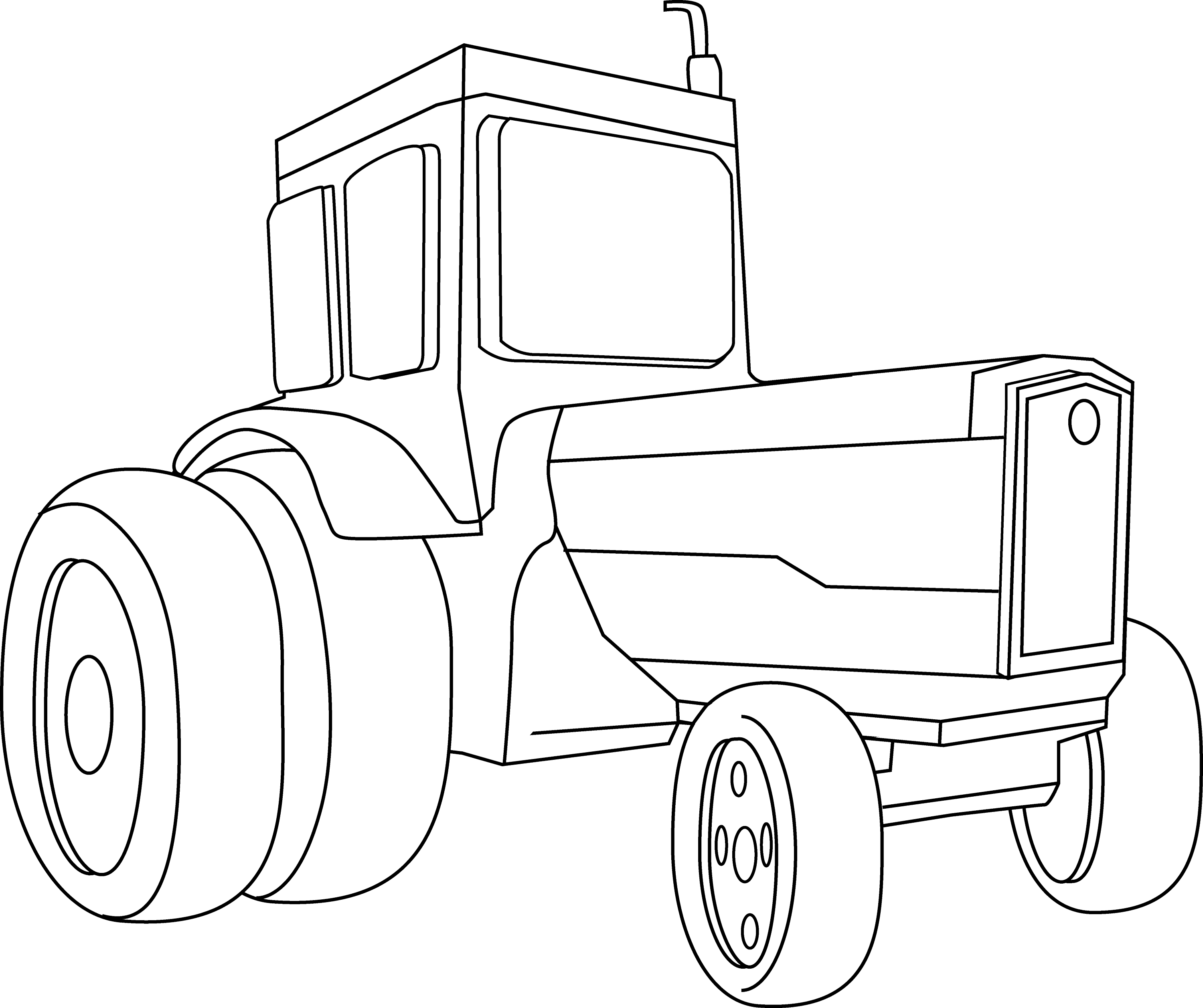 Tractor Coloring Page - Free Clip Art