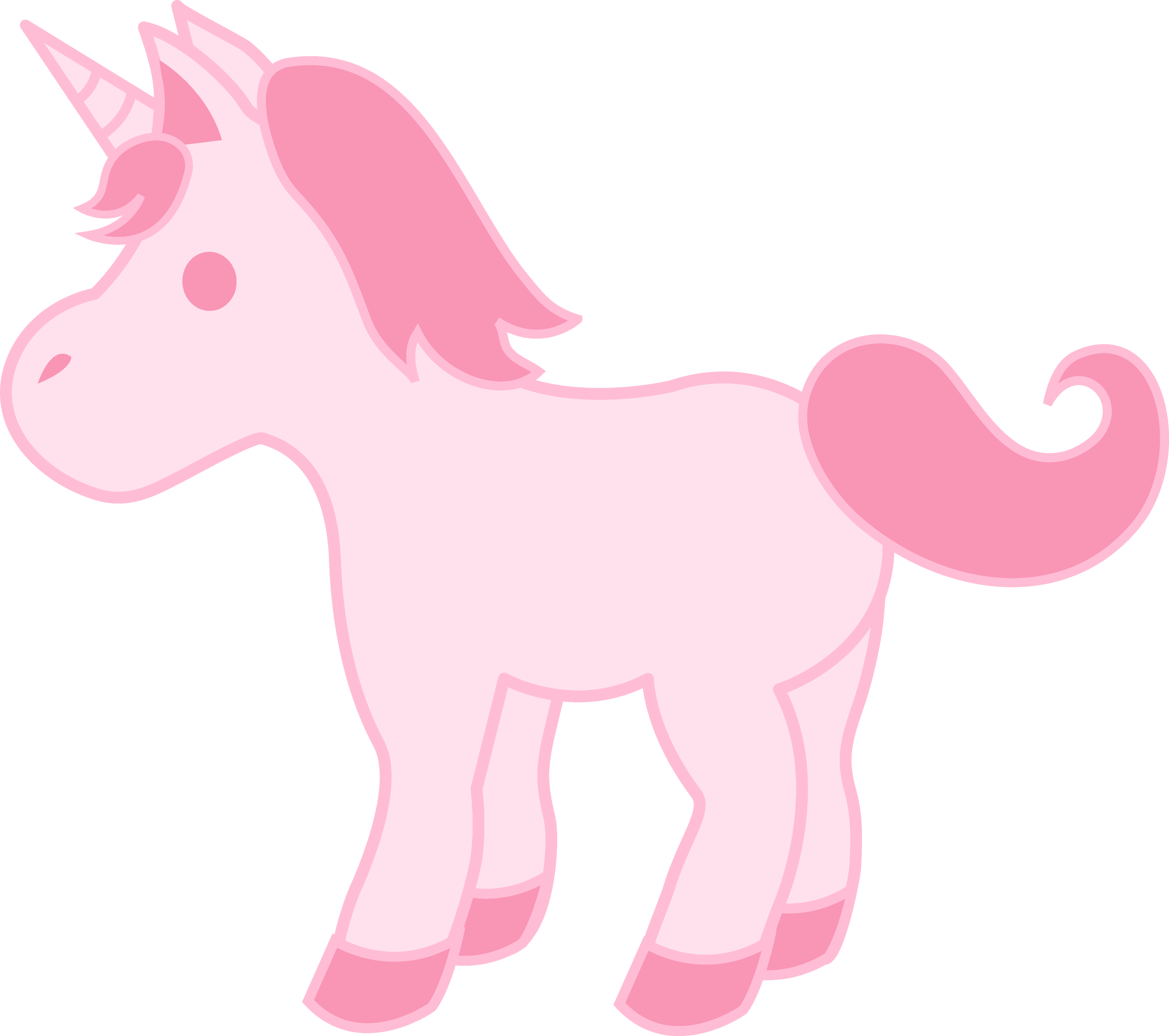 Cute Baby Pink Unicorn Free Clip Art
