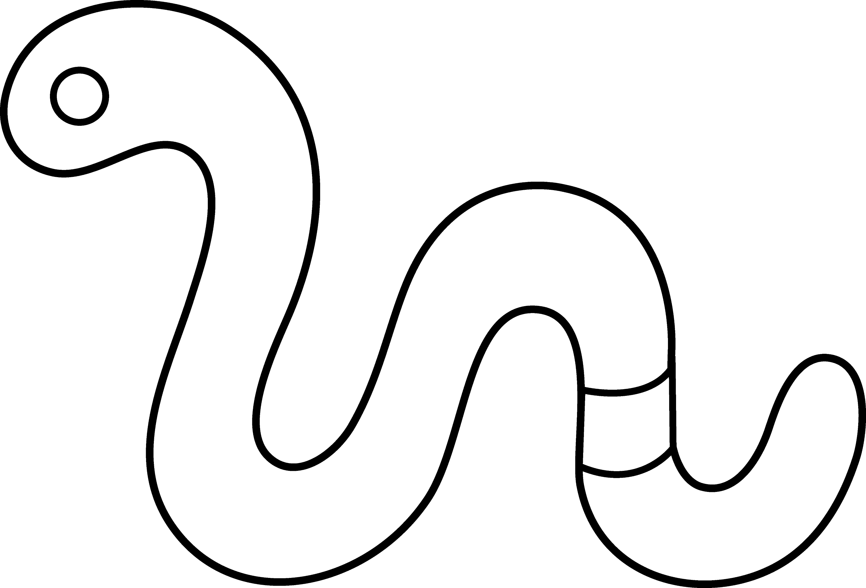 Cute Worm Line Art Free Clip Art