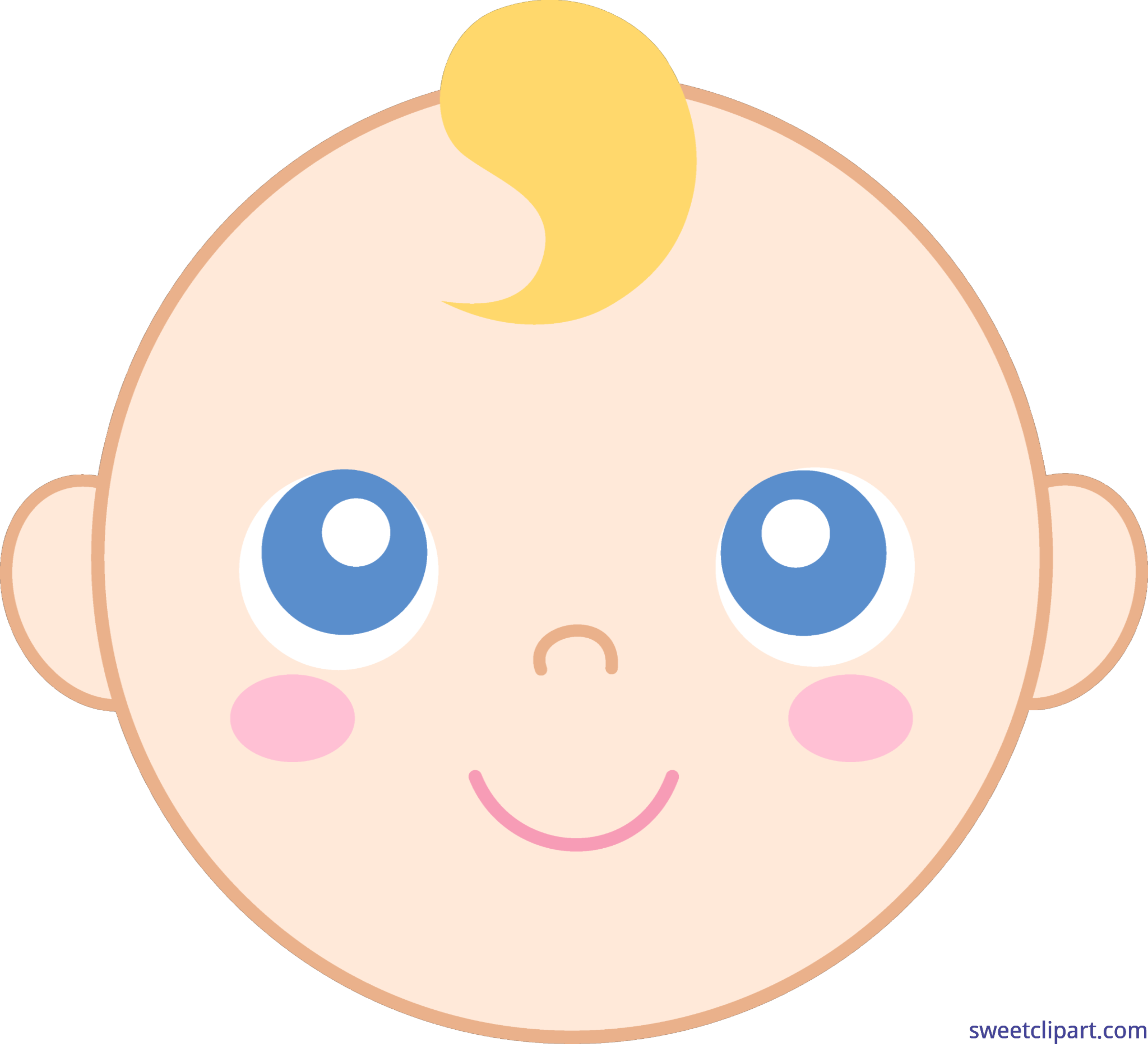 Baby boy head isolated drawing portrait Royalty Free Vector
