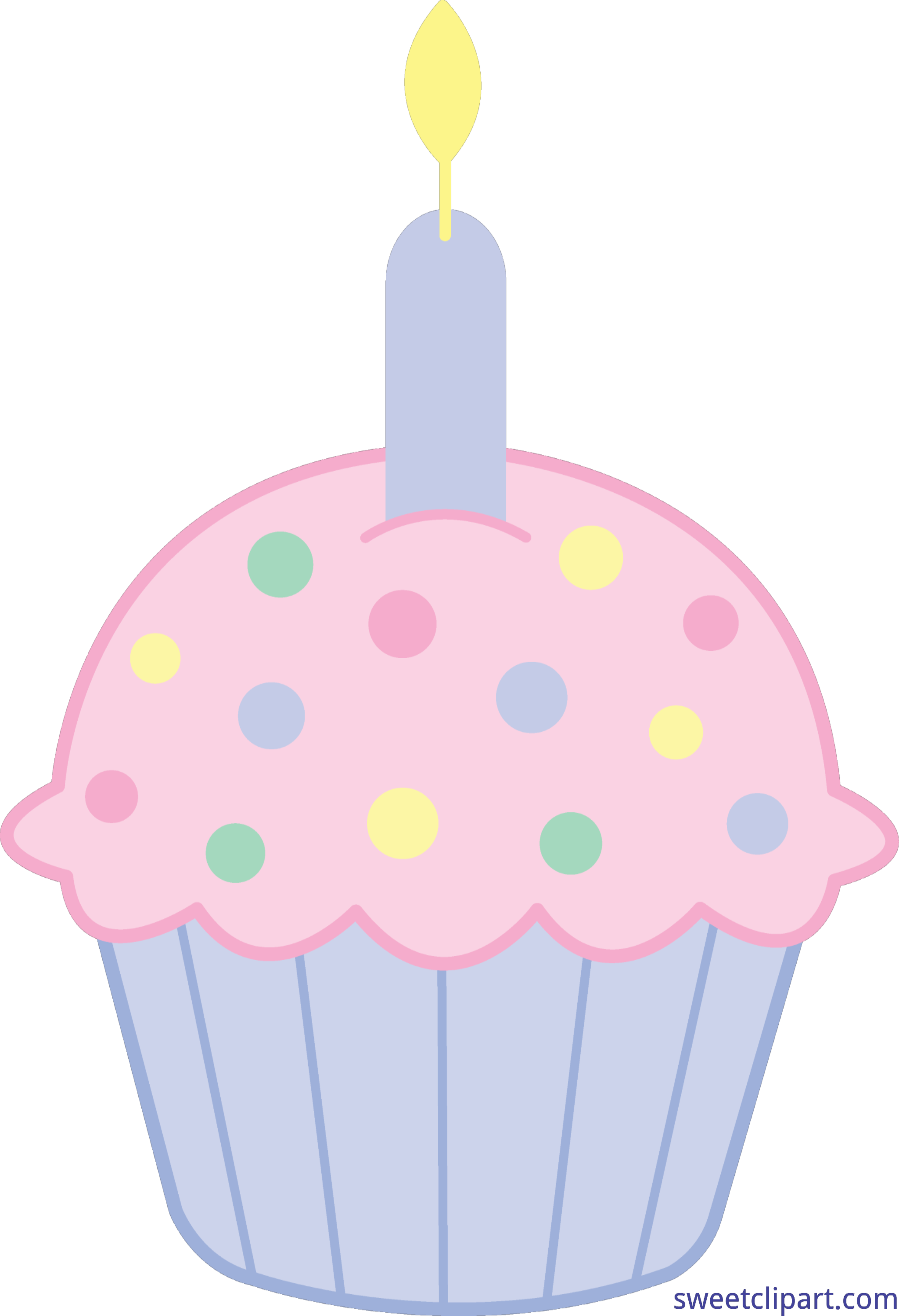 pink birthday cupcake clipart