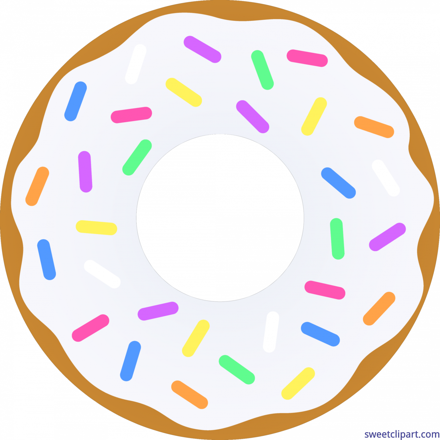 Donut Vanilla Sprinkles Clip Art.